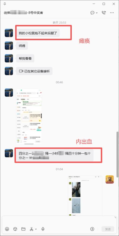徒弟小松鼠拉稀瘫痪内出血急救,全程协助远程治疗,喜报加好评收获,➕24🎉-【易客萌宠官网】